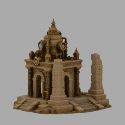 Steampunk Ancient Ruins Building 002 3Dモデルのプレビュー