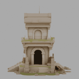 Steampunk Ancient Ruins Building 003 3Dモデルのプレビュー