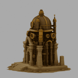 Steampunk Ancient Ruins Building 005 3Dモデルのプレビュー