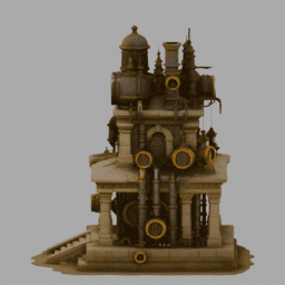 Steampunk Ancient Ruins Building 007 3Dモデルのプレビュー