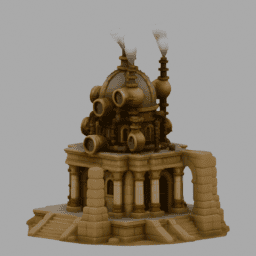 Steampunk Ancient Ruins Building 008 3Dモデルのプレビュー