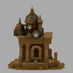 Steampunk Ancient Ruins Building 009 3Dモデルのプレビュー