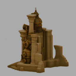 Steampunk Ancient Ruins Building 012 3Dモデルのプレビュー