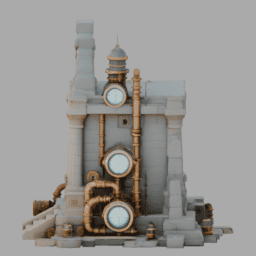 Steampunk Ancient Ruins Building 013 free 3D model preview