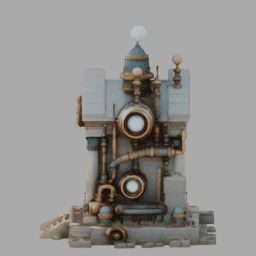 Steampunk Ancient Ruins Building 015 free 3D model preview