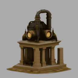 Steampunk Ancient Ruins Building 018 free 3D model preview