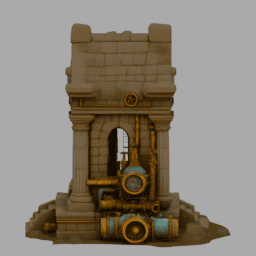 Steampunk Ancient Ruins Building 019 free 3D model preview