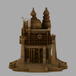 Steampunk Ancient Ruins Building 021 free 3D model preview