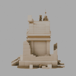Steampunk Ancient Ruins Building 022 free 3D model preview