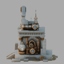Steampunk Ancient Ruins Building 023 free 3D model preview