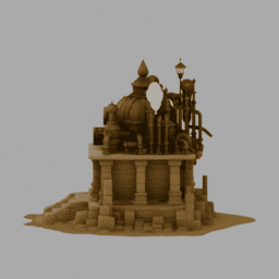 Steampunk Ancient Ruins Building 024 free 3D model preview