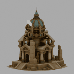 Steampunk Ancient Ruins Building 025 free 3D model preview