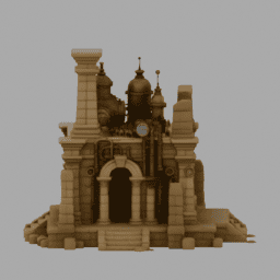 Steampunk Ancient Ruins Building 026 free 3D model preview