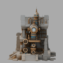 Steampunk Ancient Ruins Building 028 free 3D model preview