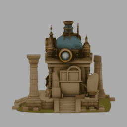 Steampunk Ancient Ruins Building 030 free 3D model preview