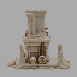 Steampunk Ancient Ruins Building 032 free 3D model preview