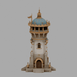 Steampunk Ancient Tower Building 010 free 3D model preview