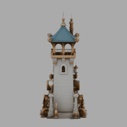 Steampunk Ancient Tower Building 014 free 3D model preview