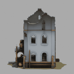 Steampunk Ruins Building 007 free 3D model preview