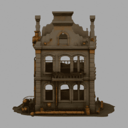 Steampunk Ruins Building 008 free 3D model preview