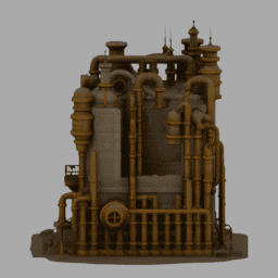 Steampunk Ruins Building 011 free 3D model preview