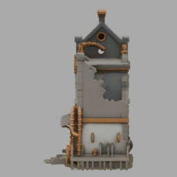 Steampunk Ruins Building 019 free 3D model preview