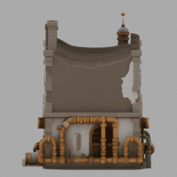 Steampunk Ruins Building 020 free 3D model preview