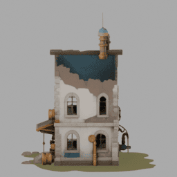 Steampunk Ruins Building 022 free 3D model preview