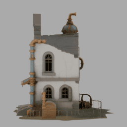 Steampunk Ruins Building 028 free 3D model preview