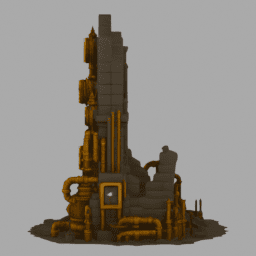 Steampunk Ruins Building 035 free 3D model preview