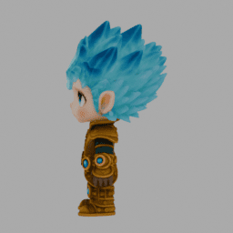 CrystalHairHuman SteamPunk 003 free 3D model preview