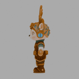 Deer SteamPunk 004 free 3D model preview