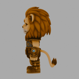 Lion SteamPunk 002 free 3D model preview