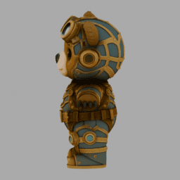 Steampunk Bear Chibi TPose 002 free 3D model preview