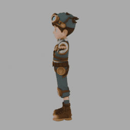 Steampunk Boy TPose 003 free 3D model preview