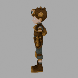 Steampunk Boy TPose 004 free 3D model preview