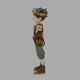 Steampunk Boy TPose 005 free 3D model preview