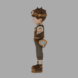 Steampunk Boy TPose 007 free 3D model preview