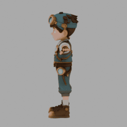 Steampunk Boy TPose 008 free 3D model preview