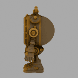 Steampunk ClockRobot ToyStyle 002 free 3D model preview