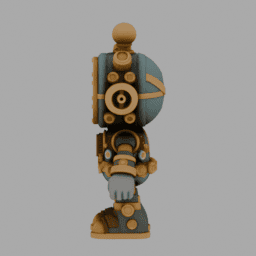 Steampunk ClockRobot ToyStyle 003 free 3D model preview