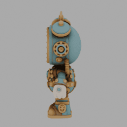 Steampunk ClockRobot ToyStyle 004 free 3D model preview