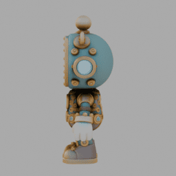 Steampunk ClockRobot ToyStyle 005 free 3D model preview