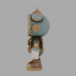 Steampunk ClockRobot ToyStyle 006 free 3D model preview