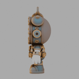 Steampunk ClockRobot ToyStyle 008 free 3D model preview