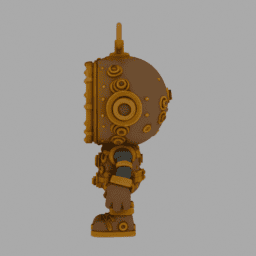 Steampunk ClockRobot ToyStyle 010 free 3D model preview