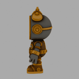Steampunk ClockRobot ToyStyle 011 free 3D model preview