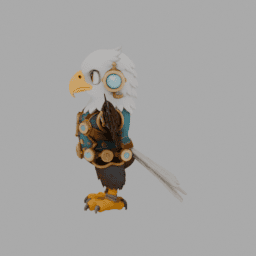 Steampunk Eagles Chibi TPose 002 free 3D model preview