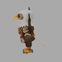 Steampunk Eagles Chibi TPose 003 free 3D model preview