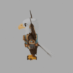 Steampunk Eagles Chibi TPose 004 free 3D model preview